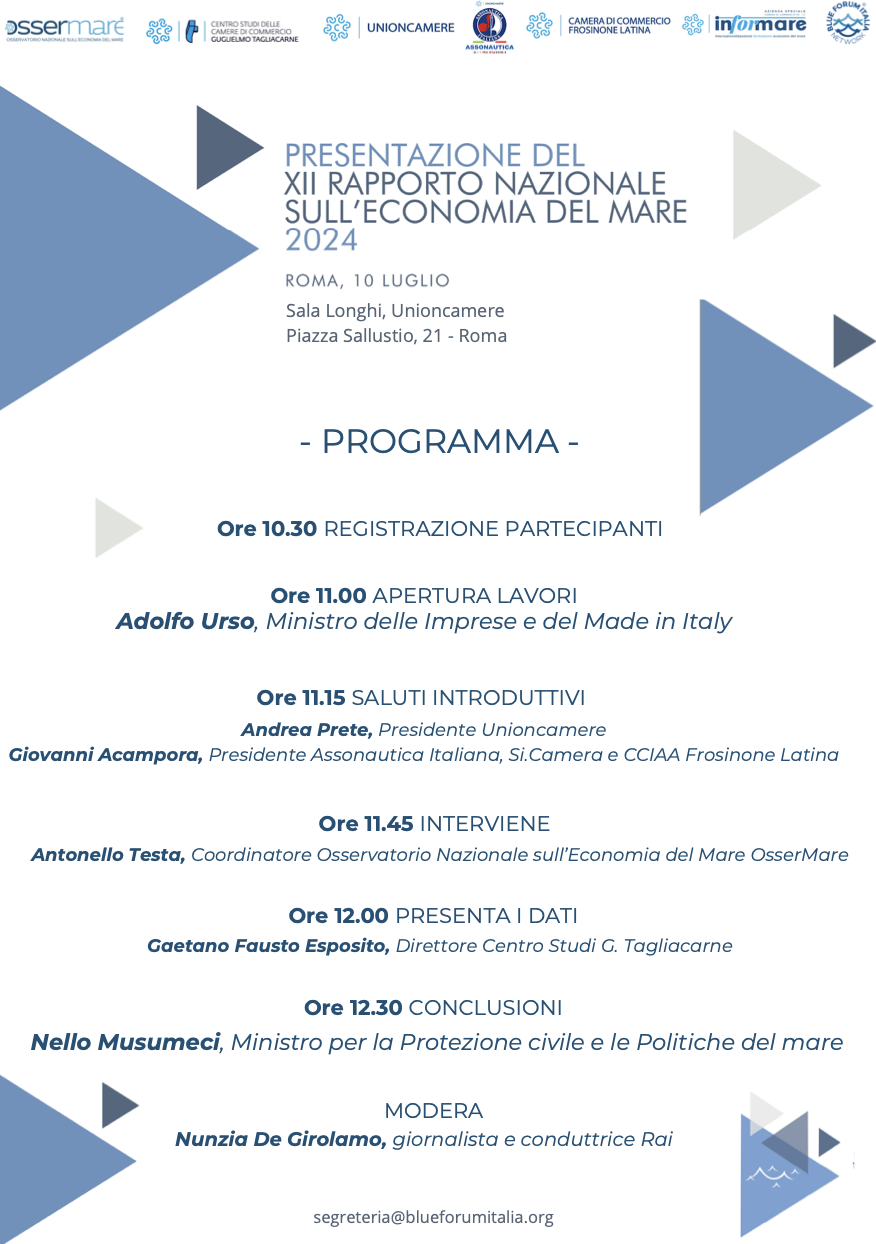 Presentazione del XII rapporto nazionale sull’economia del mare